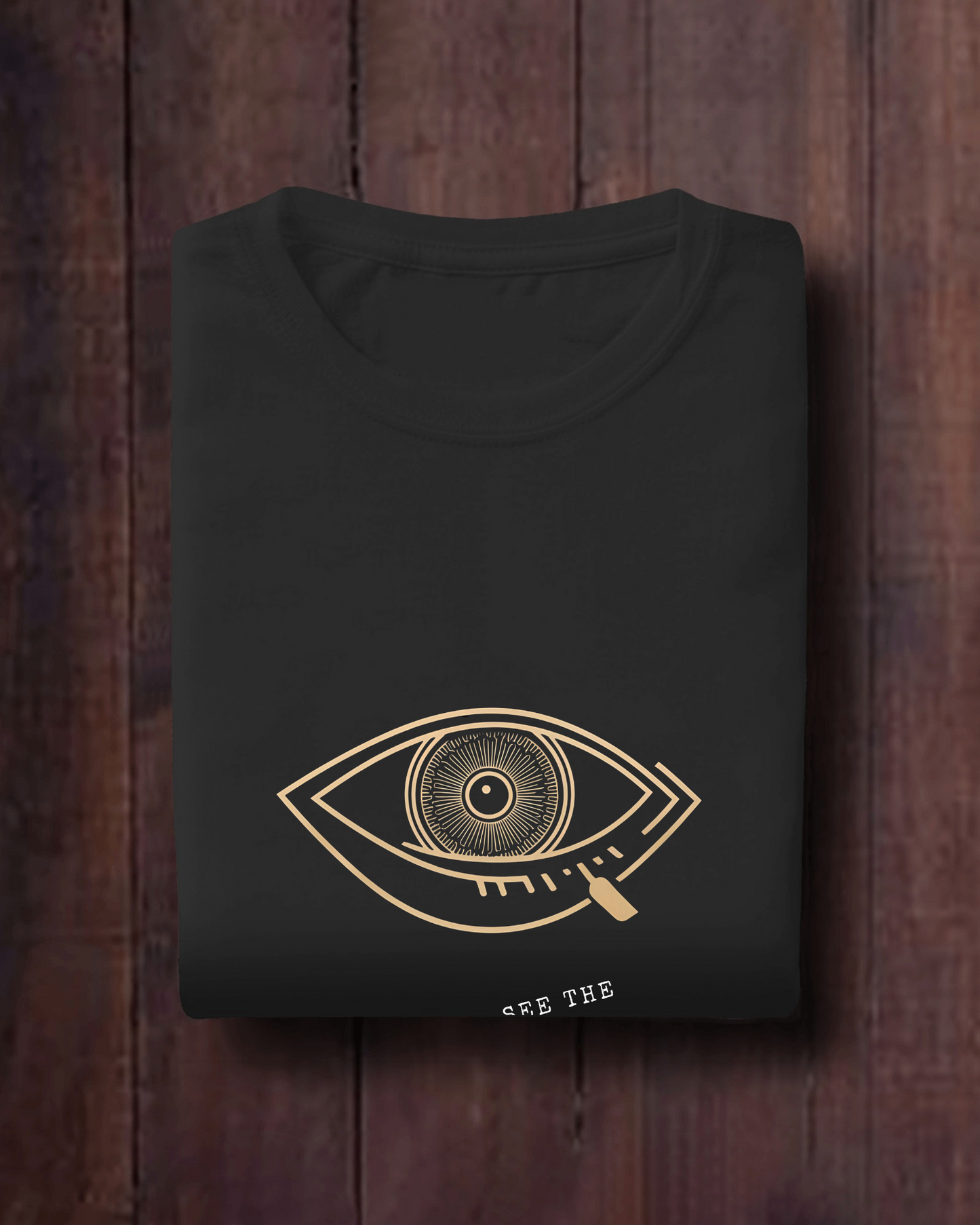 Men Exclusive Heavy Cotton Tee - See the Unseen Visionary Graphic T-Shirt