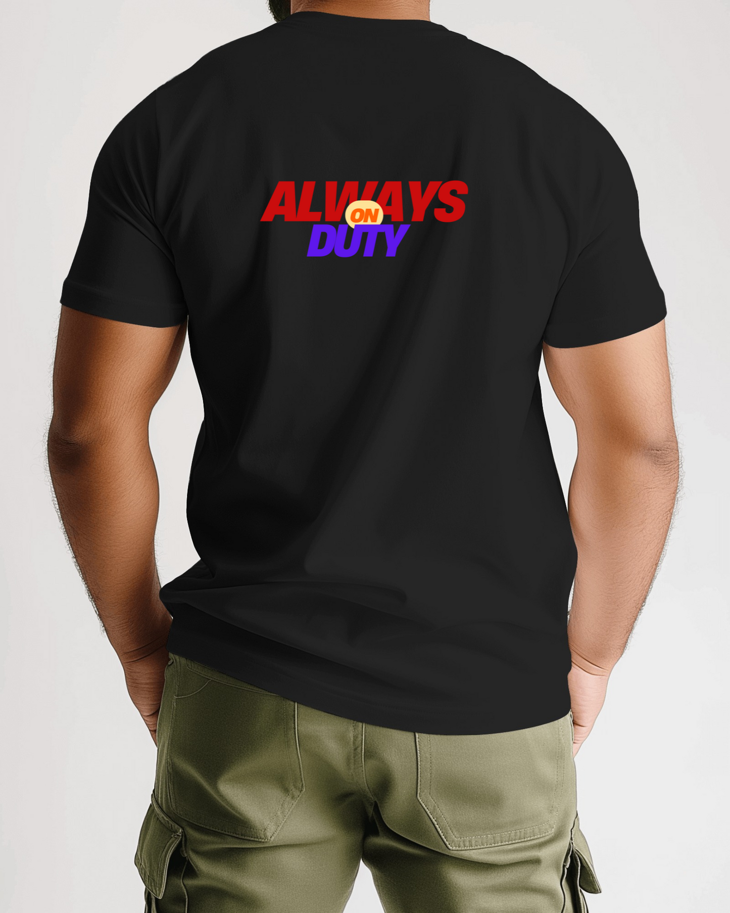 Always on Duty Men Heavy Cotton Tee - Casual Comfort for Everyday Heroes