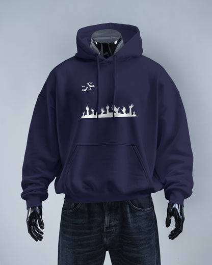 Halloween Themed Men Heavy Blend Hoodie with Spooky Design