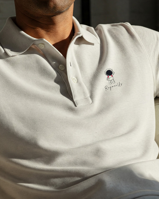 Astronaut RaymaxUS Men's Piqué Polo T-Shirt - Explore the Cosmos in Style