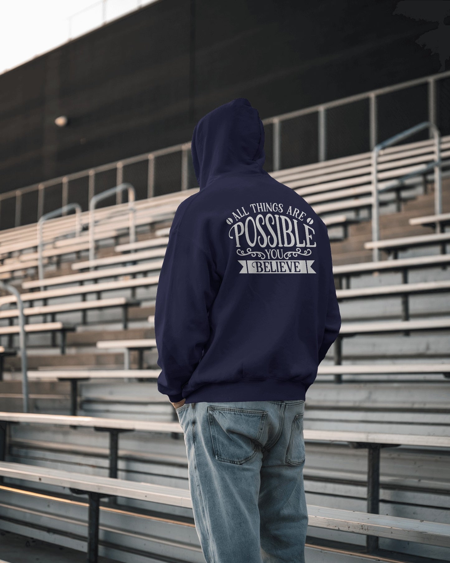 Inspirational Men's Hoodie- 'All Things Are Possible'