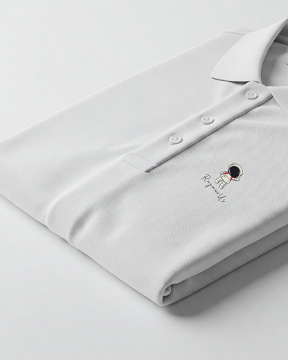 Astronaut RaymaxUS Men's Piqué Polo T-Shirt - Explore the Cosmos in Style