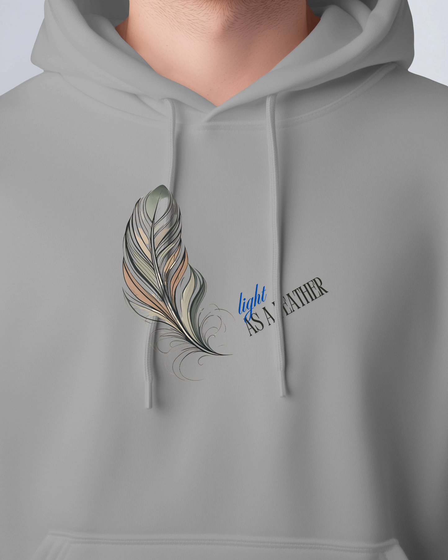 Inspirational Feather Men Heavy Blend  Hoodie- Exclusive Minimal Design