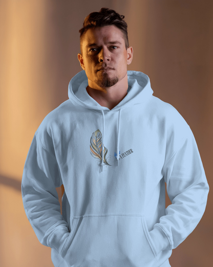 Inspirational Feather Men Heavy Blend  Hoodie- Exclusive Minimal Design