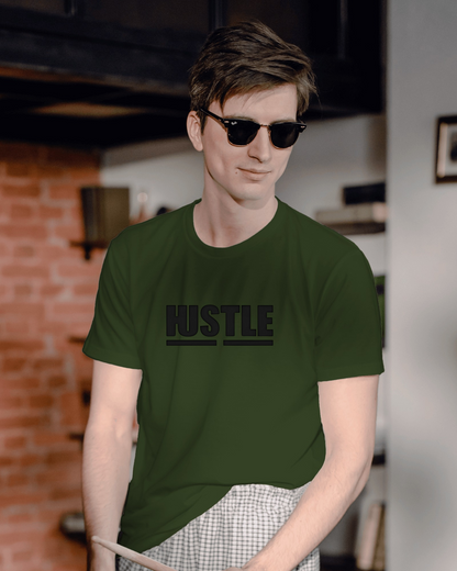 Hustle Men Heavy Cotton Tee - Motivational T-Shirt for Entrepreneurs