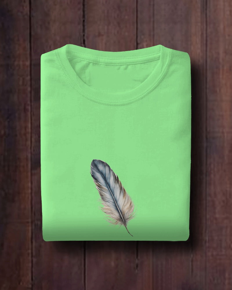 Bohemian Feather Unisex Heavy Cotton Tee - Comfortable, Artistic T-Shirt for Nature Lovers