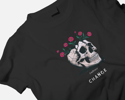 Heavy Cotton Tee For Women- Floral Skull Design Exclusive Edition