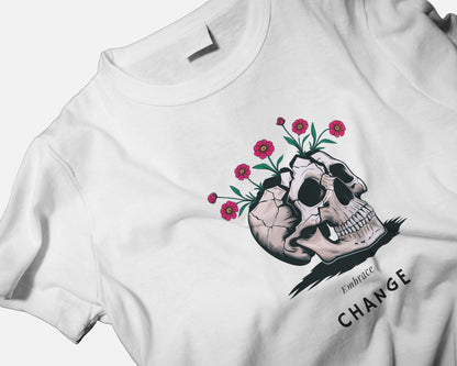 Heavy Cotton Tee For Women- Floral Skull Design Exclusive Edition