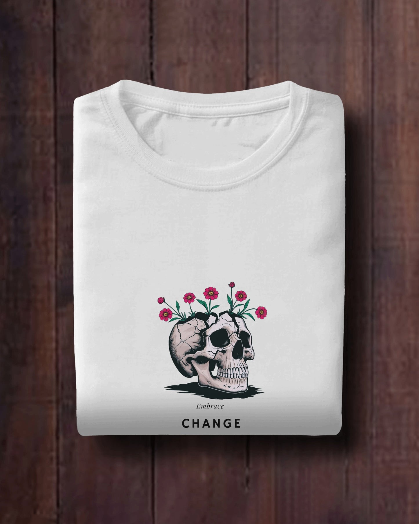 Heavy Cotton Tee For Women- Floral Skull Design Exclusive Edition