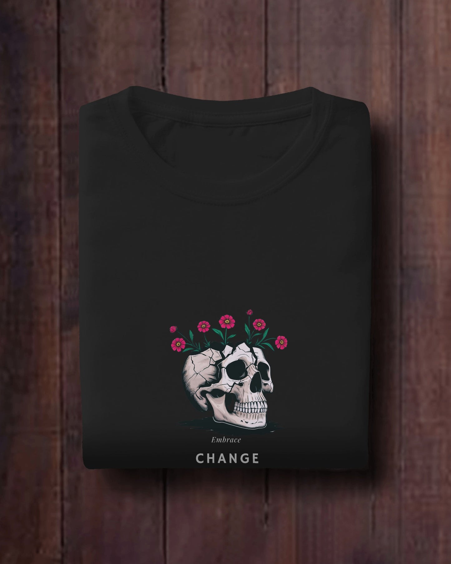 Men Heavy Cotton Tee- Floral Skull Design Exclusive Edition