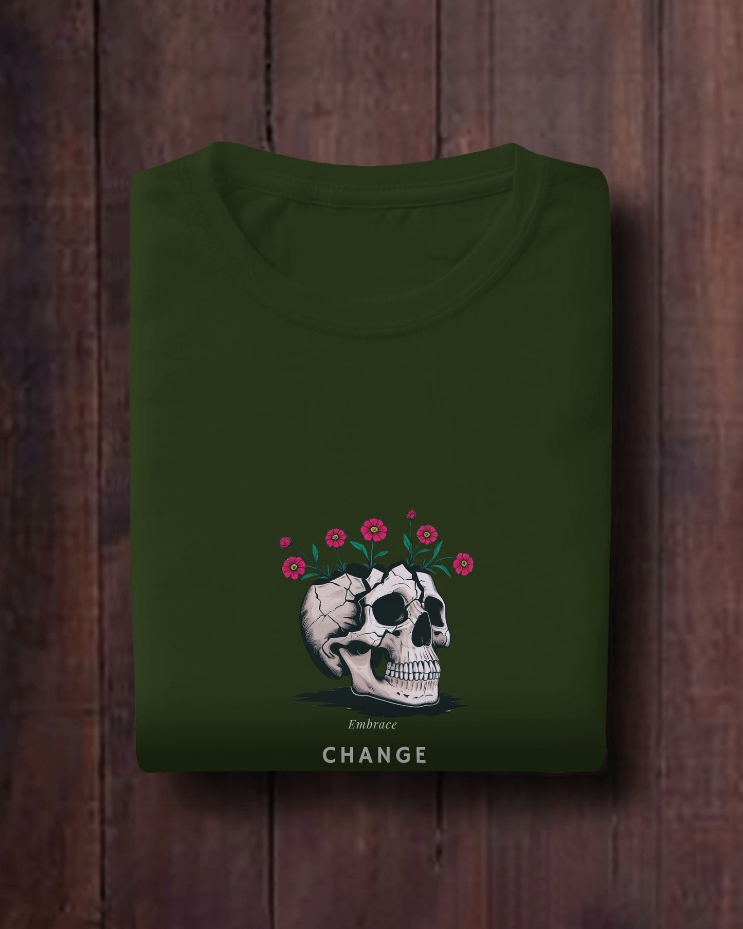 Heavy Cotton Tee For Women- Floral Skull Design Exclusive Edition