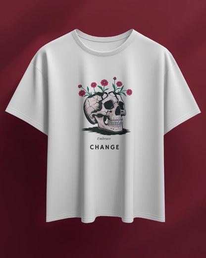 Heavy Cotton Tee For Women- Floral Skull Design Exclusive Edition